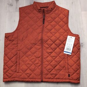 NWT Hawke & Co Diamond Quilted Vest Mens XL Poters Clay Color Performance